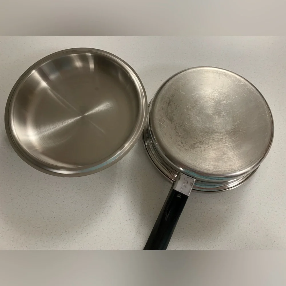 Vintage Amway Queen Multy Ply 18/8 Stainless Steel 2 Pc Cookware Set Sauté Pan